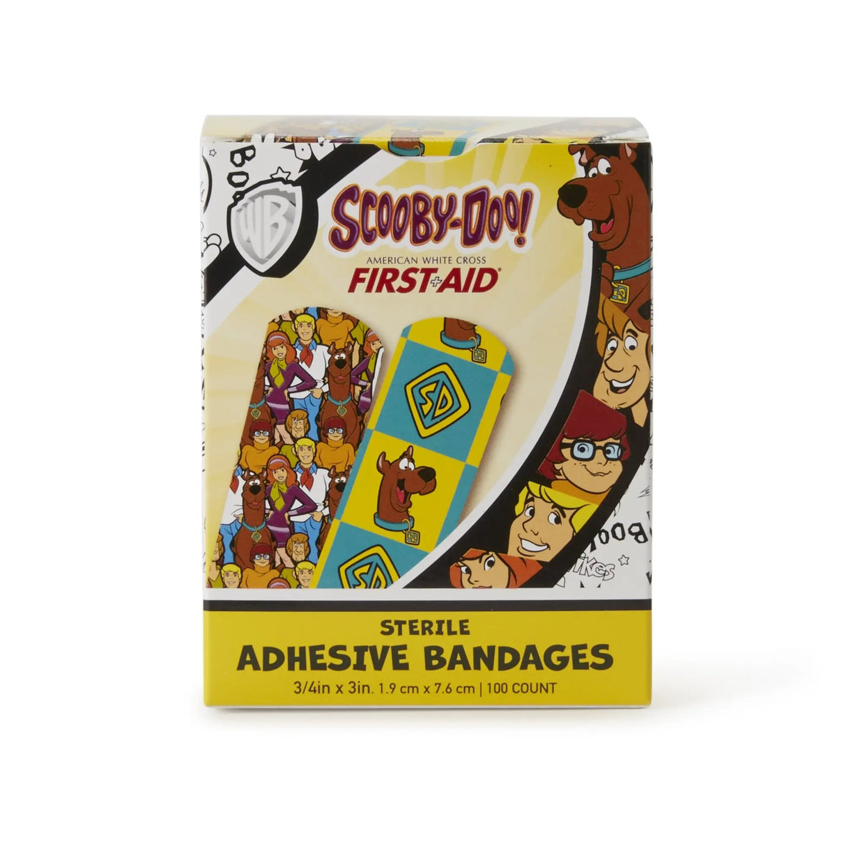 American® White Cross Stat Strip® Scooby-Doo Adhesive Strip, ¾ x 3 Inch American® White Cross Stat Strip®