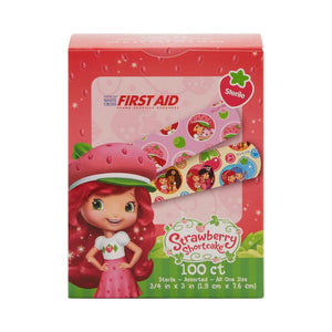 American® White Cross Stat Strip® Strawberry Shortcake Design Adhesive Strip, ¾ x 3 Inch - getMovility