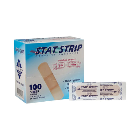 American® White Cross Stat Strip® Tan Adhesive Strip, ¾ x 3 Inch American® White Cross Stat Strip®