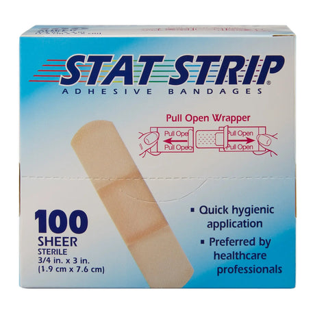 American® White Cross Stat Strip® Tan Adhesive Strip, ¾ x 3 Inch American® White Cross Stat Strip®