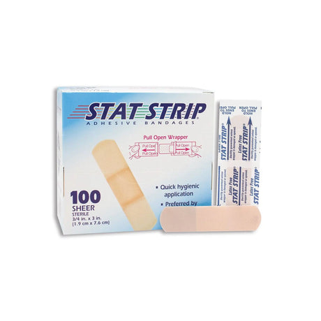 American® White Cross Stat Strip® Tan Adhesive Strip, ¾ x 3 Inch American® White Cross Stat Strip®