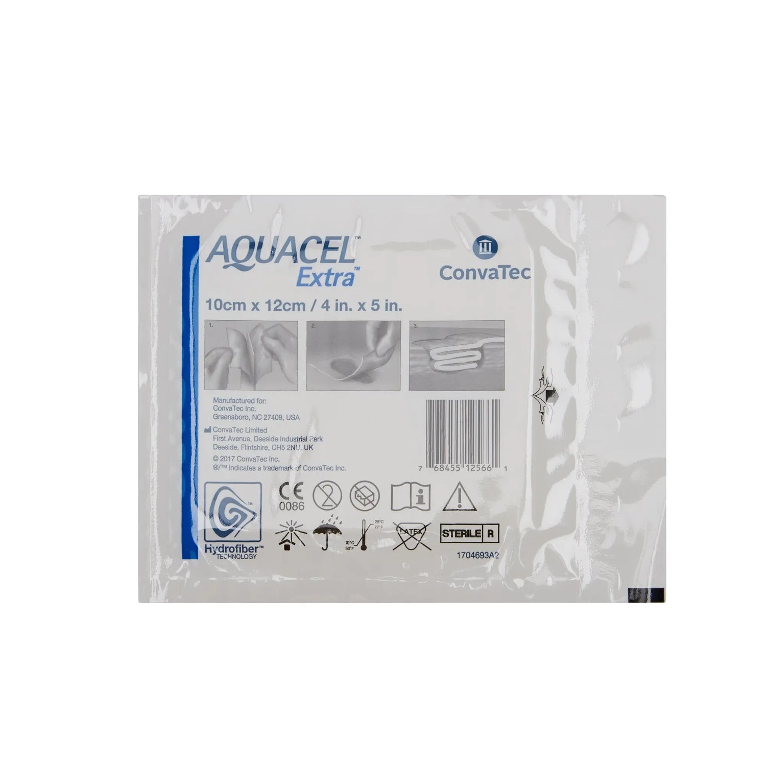 Aquacel® Extra™ Hydrofiber Dressing, 4 x 5 Inch Aquacel® Extra™