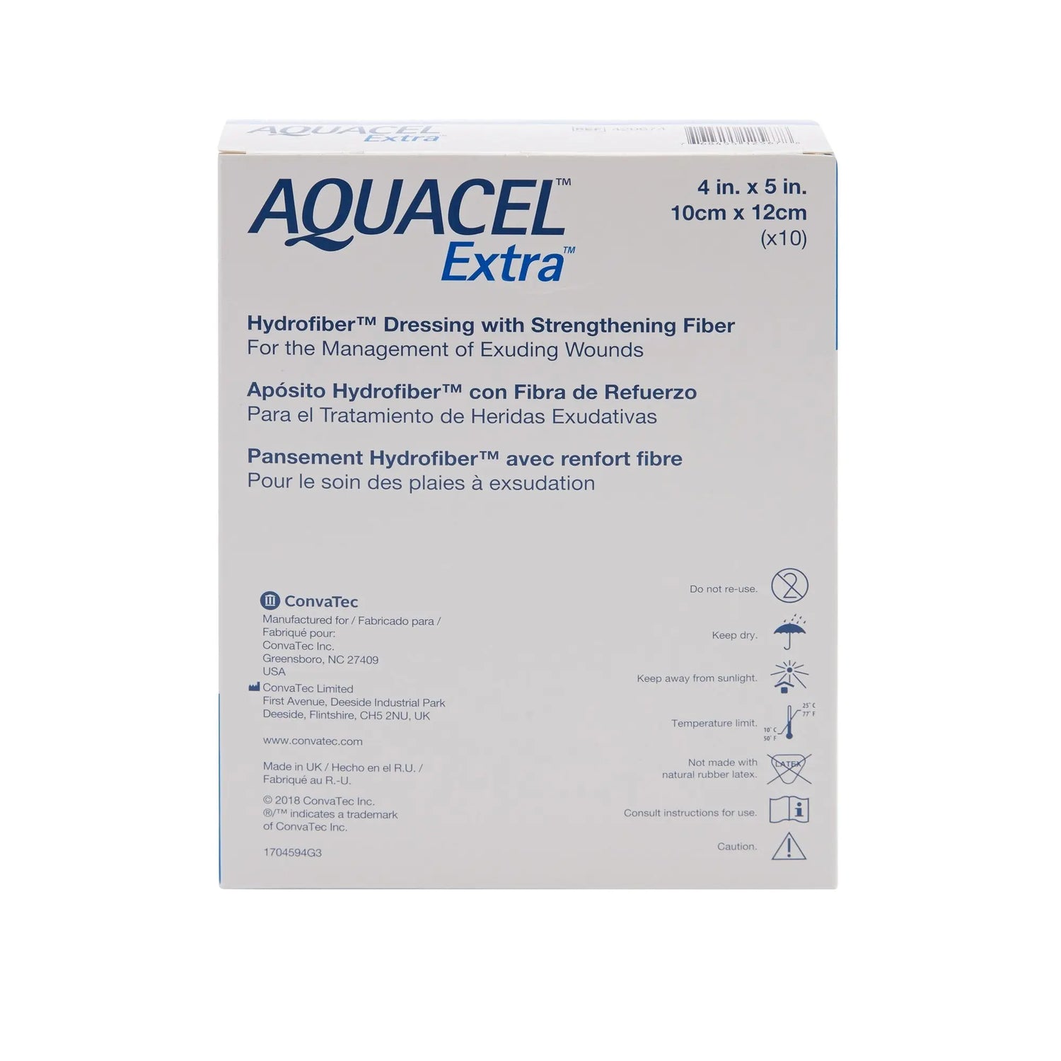 Aquacel® Extra™ Hydrofiber Dressing, 4 x 5 Inch Aquacel® Extra™