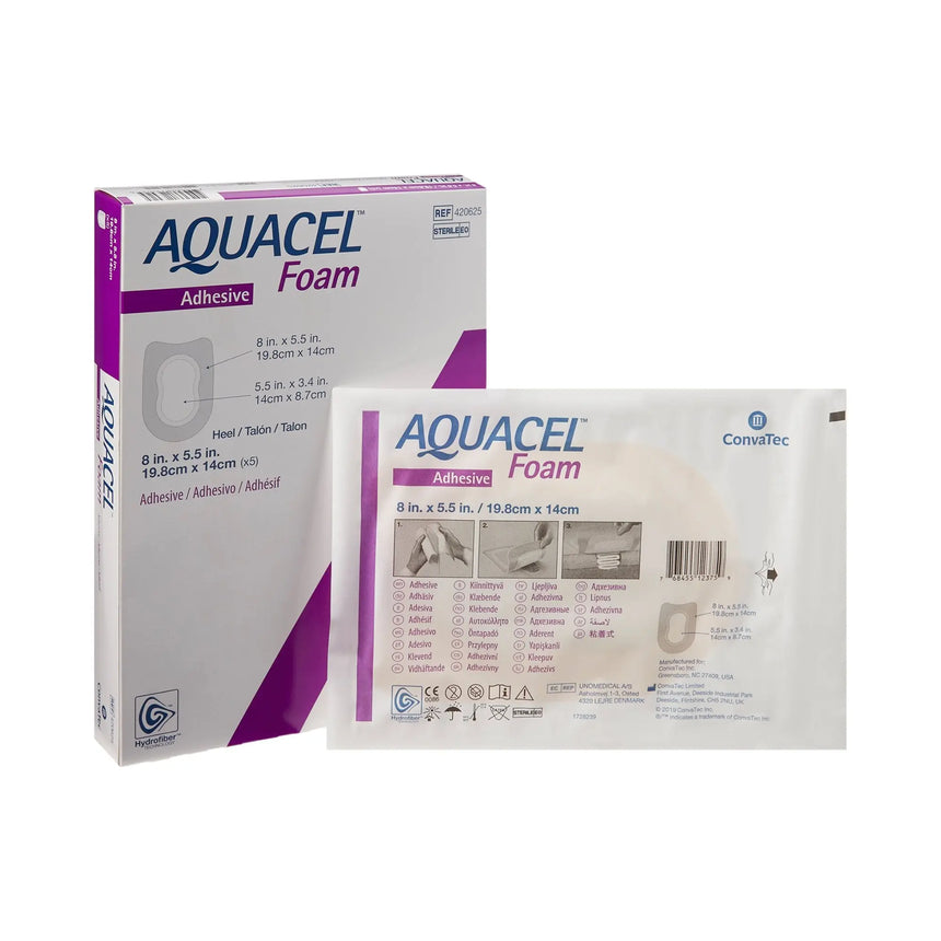 Aquacel® Silicone Adhesive with Border Silicone Foam Dressing, 5½ x 8 Inch Aquacel®