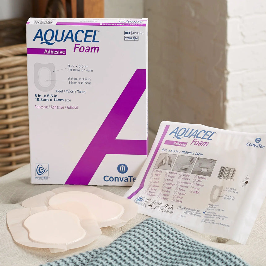 Aquacel® Silicone Adhesive with Border Silicone Foam Dressing, 5½ x 8 Inch Aquacel®