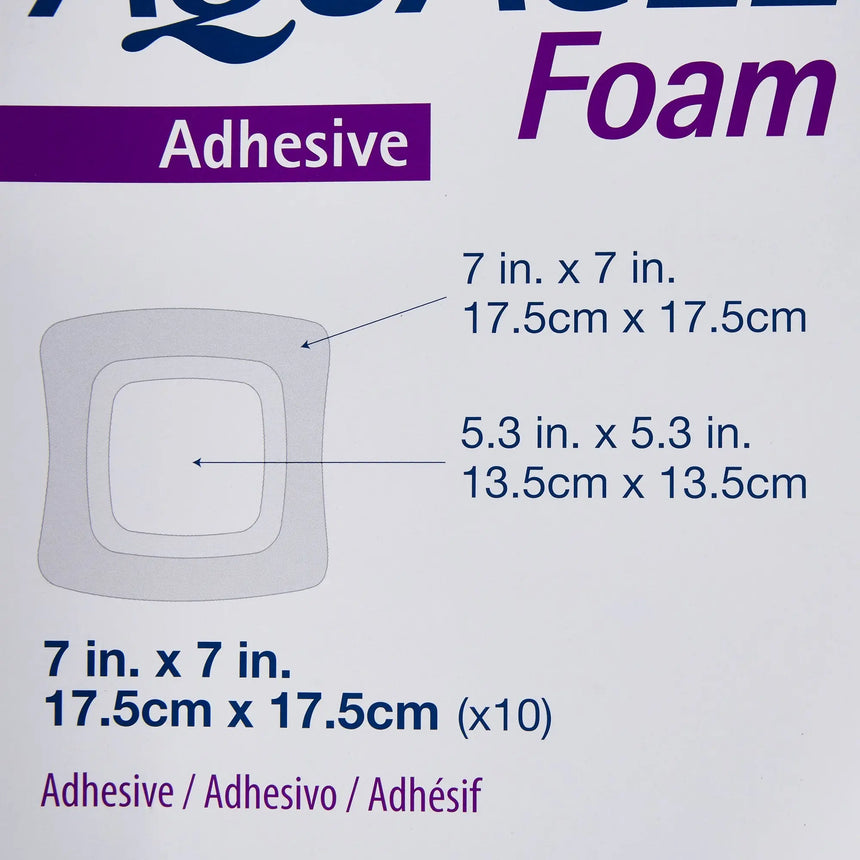 Aquacel® Silicone Adhesive with Border Silicone Foam Dressing, 7 x 7 Inch Aquacel®