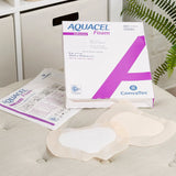 Aquacel® Silicone Adhesive with Border Silicone Foam Dressing, 7 x 8 Inch Aquacel®