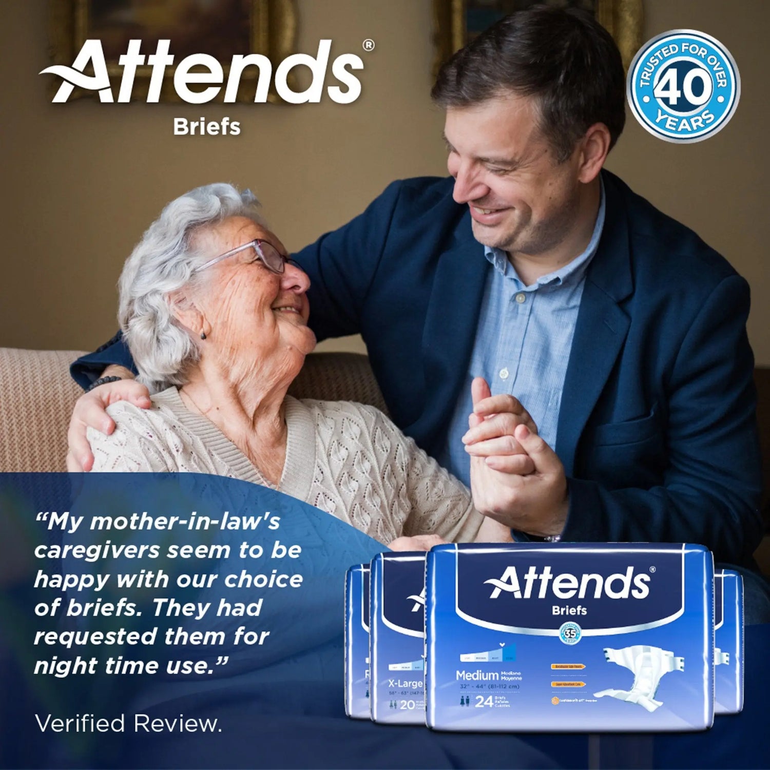 Attends Briefs, Adult, Large, Heavy Absorbency, Disposable Attends®