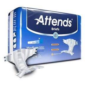 Attends Briefs, Adult, Medium, Heavy Absorbency, Disposable, White Attends®