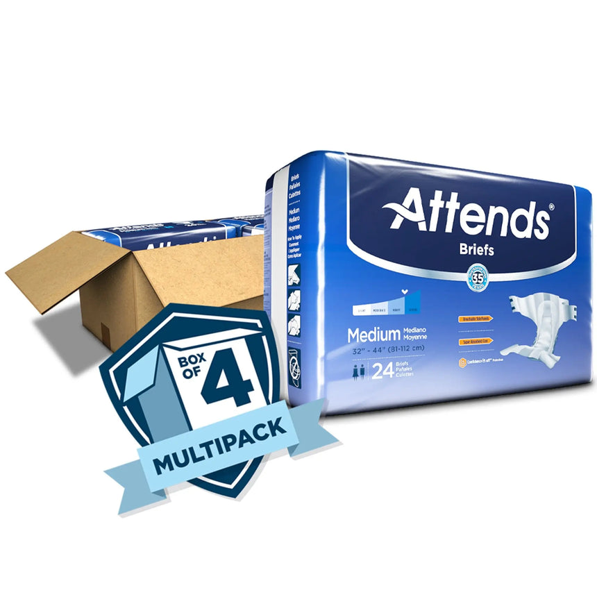 Attends Briefs, Adult, Medium, Heavy Absorbency, Disposable, White Attends®