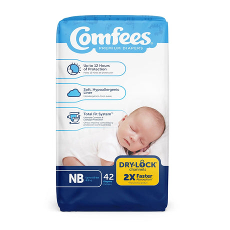 Attends Comfees Premium Baby Diapers, Unisex, Tab Closure, Newborn Comfees®