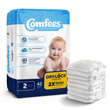 Attends Comfees Premium Baby Diapers, Unisex, Tab Closure, Size 2 Comfees®