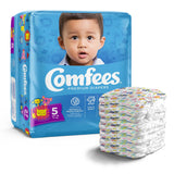 Attends Comfees Premium Baby Diapers, Unisex, Tab Closure, Size 5 Comfees®