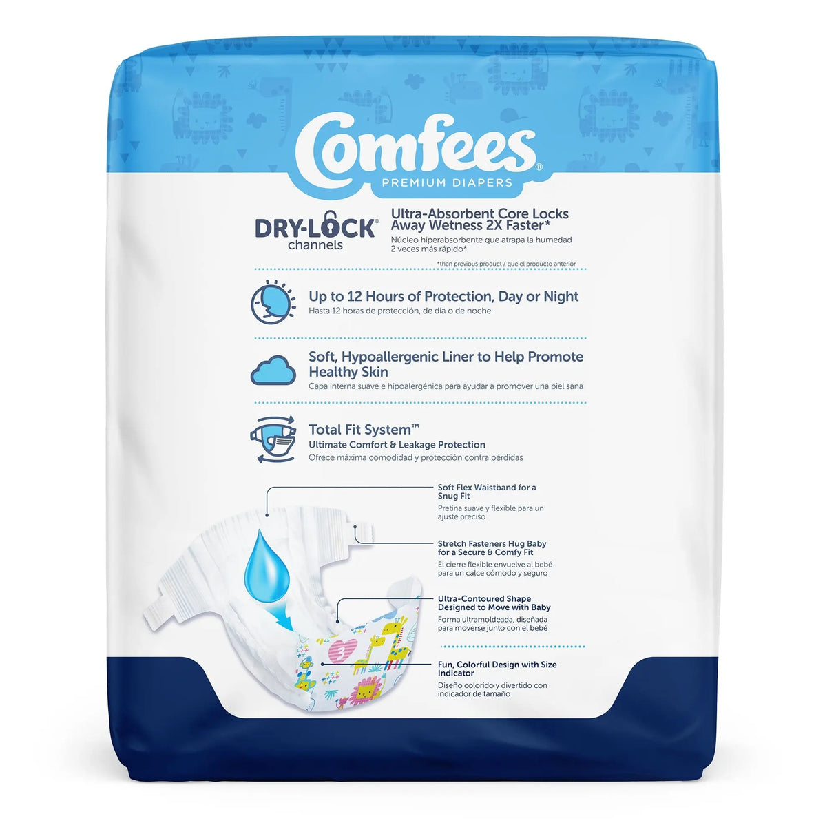 Attends Comfees Premium Diapers, Unisex, Baby, Tab Closure, Size 3 Comfees®