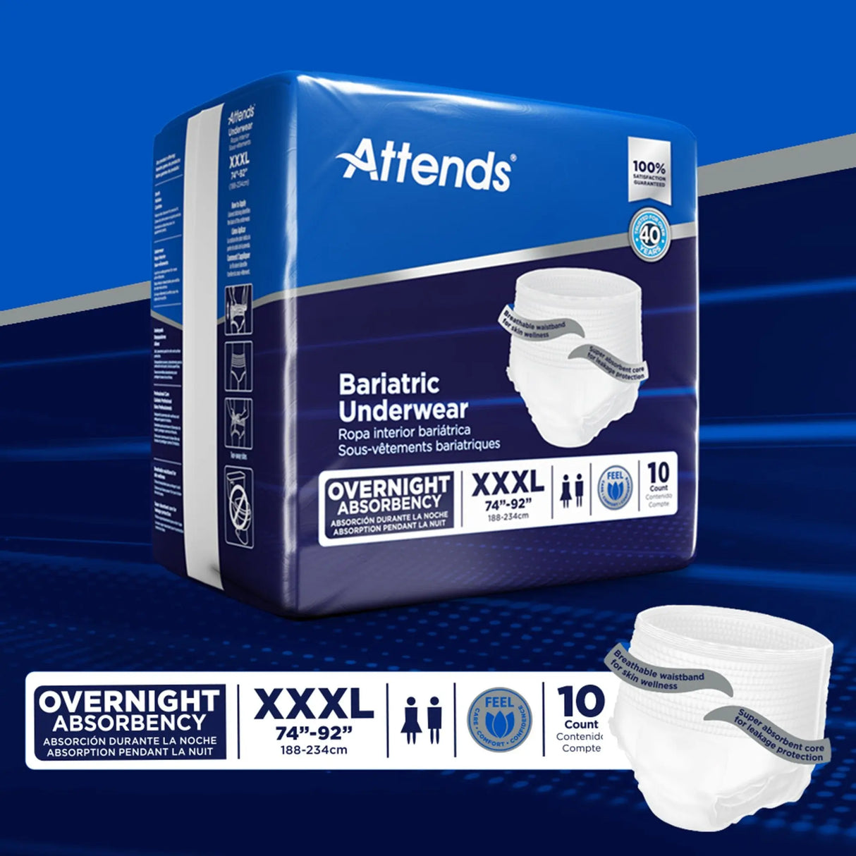 Attends® Absorbent Underwear, 3X-Large Attends® Bariatric