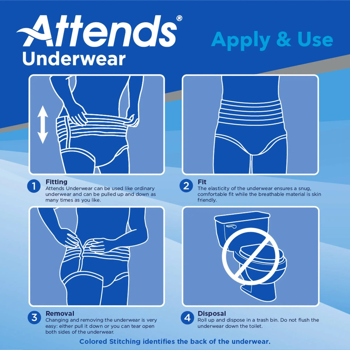 Attends® Adult Moderate Absorbent Underwear, Large, White Attends®