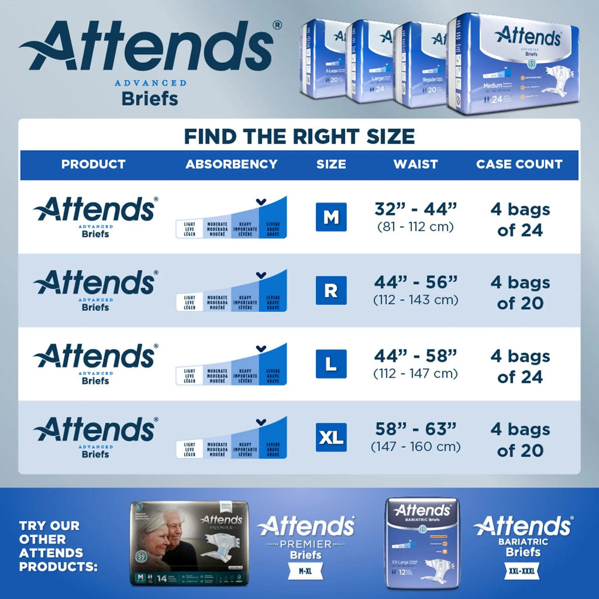 Attends® Advanced Briefs, Large Attends® Advanced