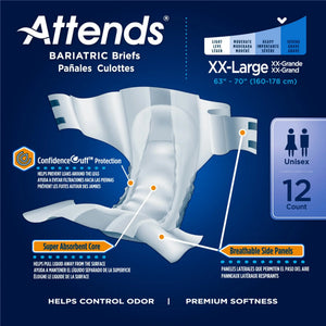 Attends® Bariatric Briefs, 2X-Large Attends® Bariatric