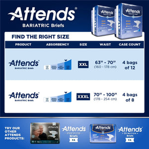 Attends® Bariatric Briefs, 3X-Large Attends® Bariatric