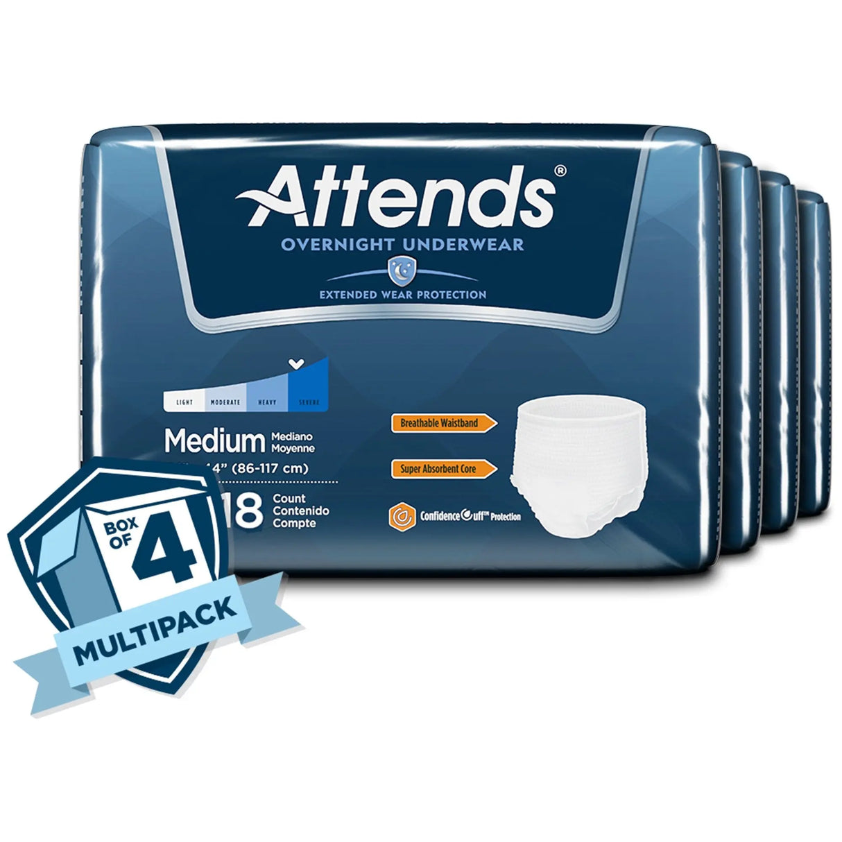 Attends® Briefs with Overnight Protection, Medium Attends® Overnight