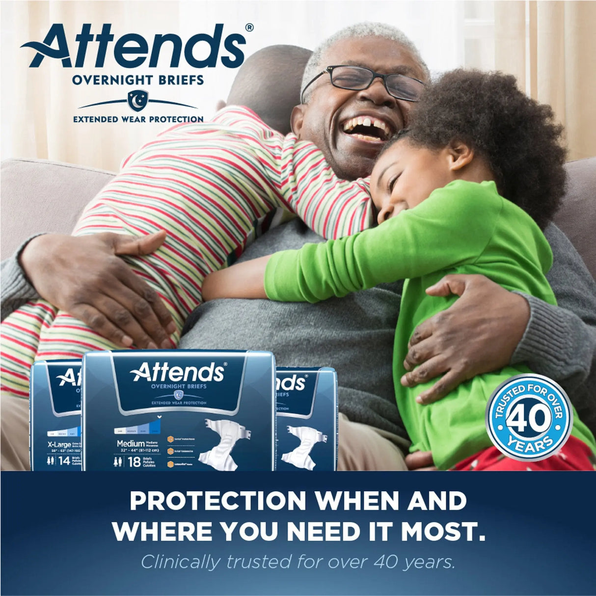 Attends® Briefs with Overnight Protection, X-Large Attends® Overnight