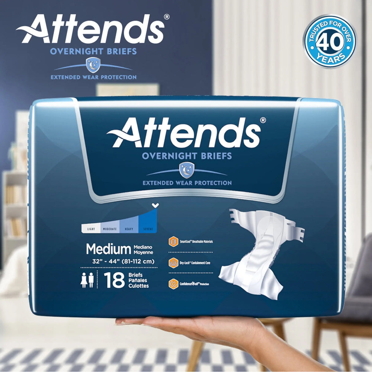 Attends® Briefs with Overnight Protection, X-Large Attends® Overnight