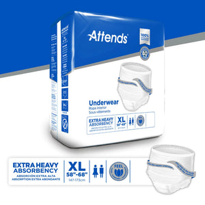 Attends® Care Adult Moderate Absorbent Underwear, X-Large, White Attends® Care