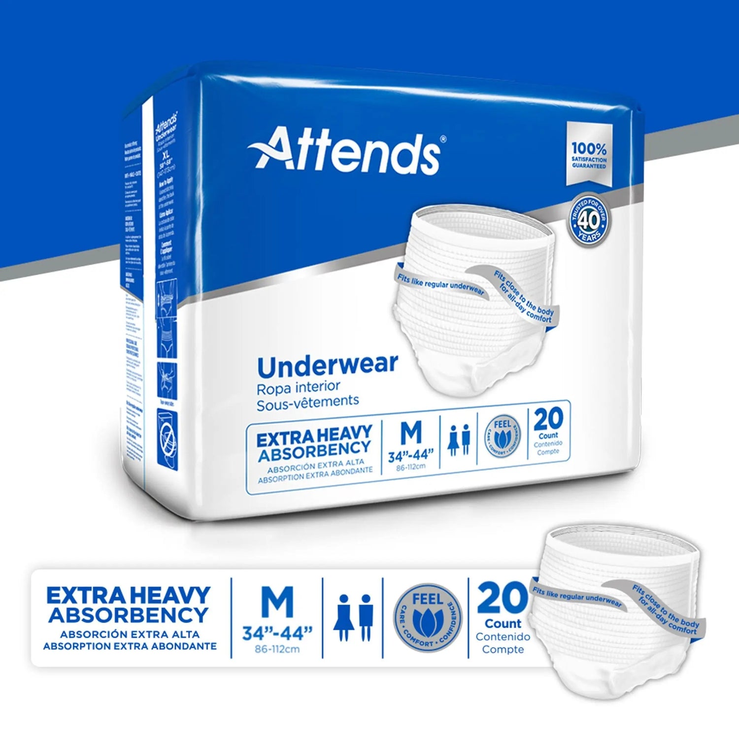 Attends® Care Moderate Absorbent Underwear, Regular Attends®