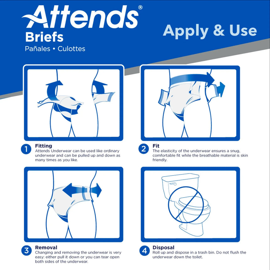 Attends® DermaDry™ Plus Incontinence Brief, Extra Large Attends® Care Advanced