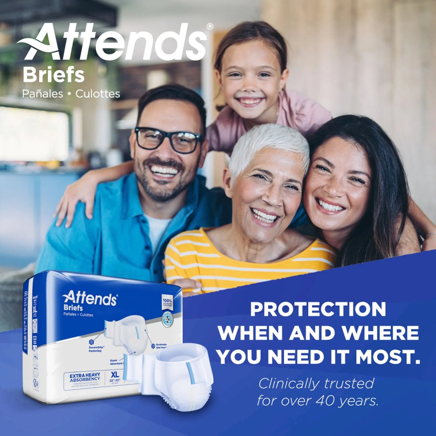 Attends® DermaDry™ Plus Incontinence Brief, Extra Large Attends® Care Advanced