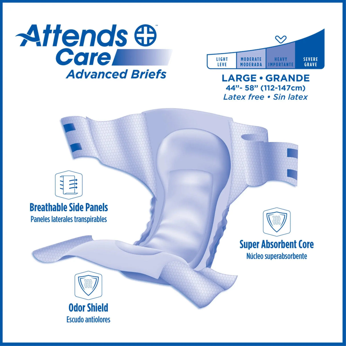 Attends® DermaDry™ Plus Incontinence Brief, Large Attends® Care Advanced