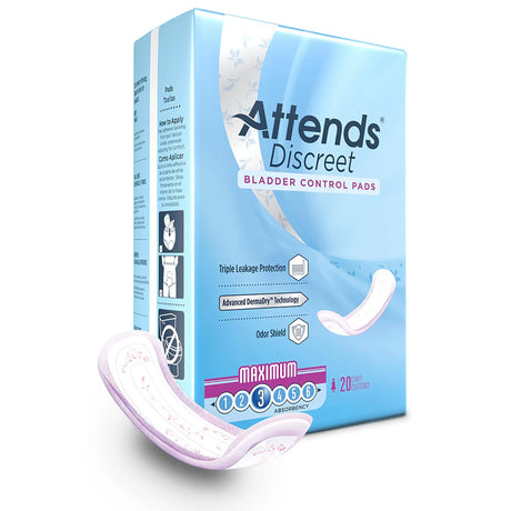 Attends® Discreet Women's Maximum Bladder Control Pad, 13-Inch Length - getMovility