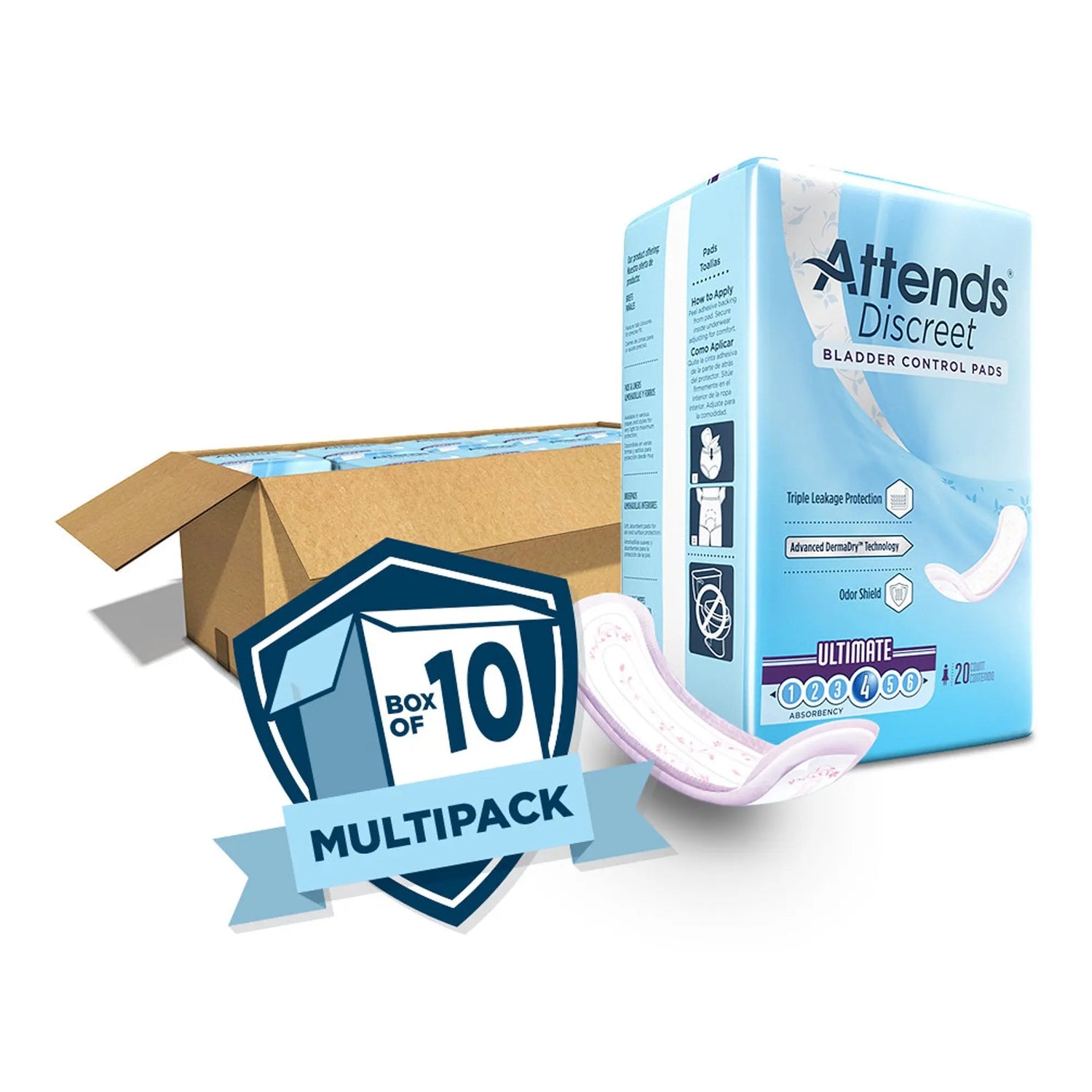 Attends® Discreet Women's Ultimate Bladder Control Pad, 15-Inch Length - getMovility