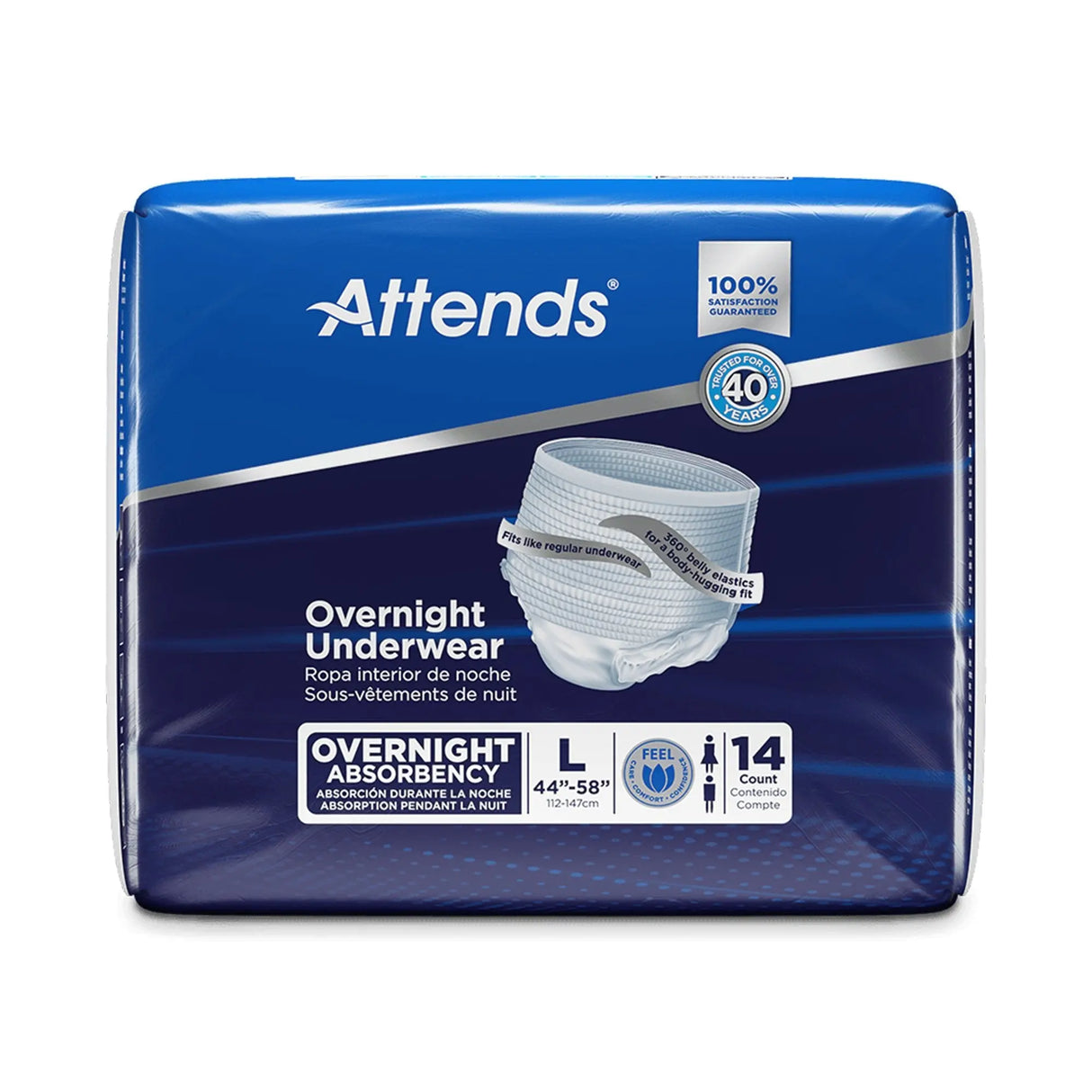 Attends® Overnight Underwear with Extended Wear Protection, Large Attends® Overnight