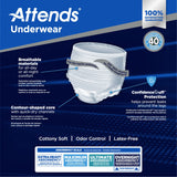 Attends® Overnight Underwear with Extended Wear Protection, Medium Attends® Overnight