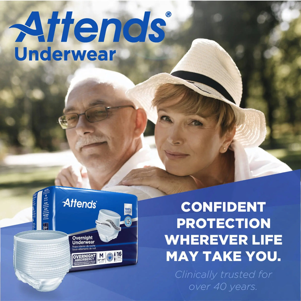 Attends® Overnight Underwear with Extended Wear Protection, Medium Attends® Overnight