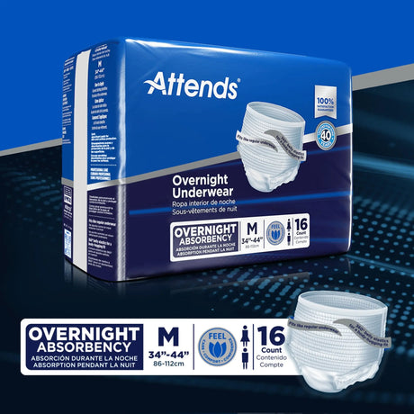 Attends® Overnight Underwear with Extended Wear Protection, Medium Attends® Overnight