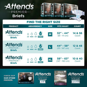 Attends® Premier Briefs, Medium Attends® Premier