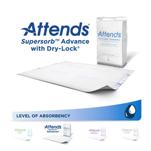 Attends® Supersorb Advanced Premium Underpad, 30 X 36 Inches Attends® Supersorb Advanced