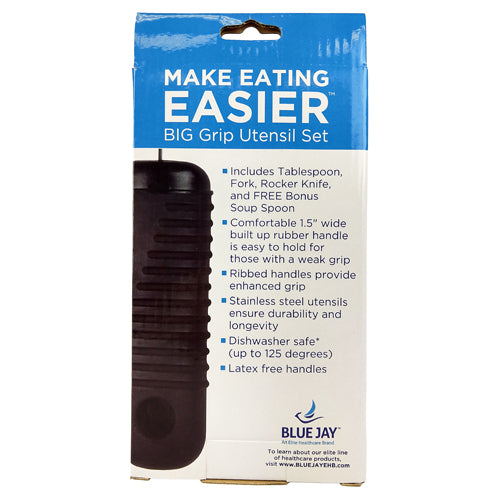 Make Eating Easier Big Grip Utensil Set Blue Jay Brand