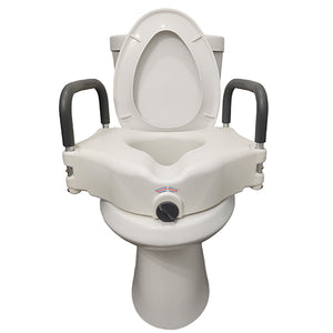 Raised Toilet Seat with Lock & Arms Blue Jay Retail Each