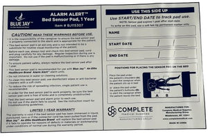 ALARM ALERT Bed Sensor Pad 10 x 30 1 Year by Blue Jay