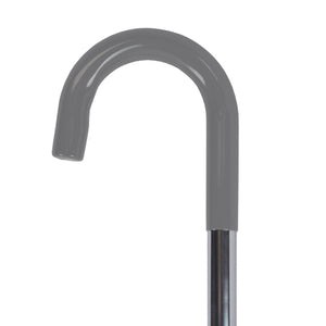 Cane Round Handle Blue Jay Silver with Vinyl Comfort Grip