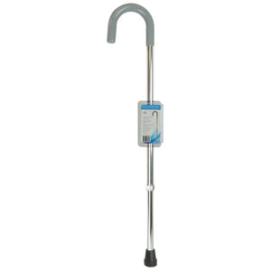 Cane Round Handle Blue Jay Silver with Vinyl Comfort Grip