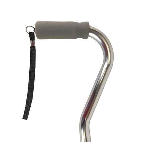 Cane Soft Foam Offset Handle Blue Jay Silver with Strap