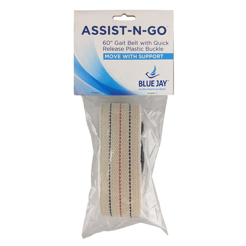 Gait Belt w/ Safety Release 2 x60 Striped Blue Jay Brand