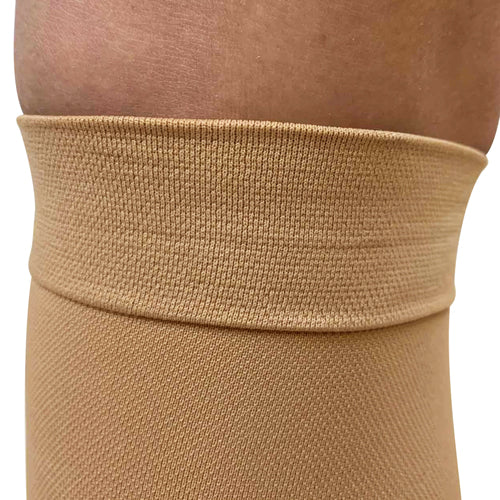 Firm Surg Wgt Stkngs Lg Beige 20-30mmHg Below Knee Clsd Toe