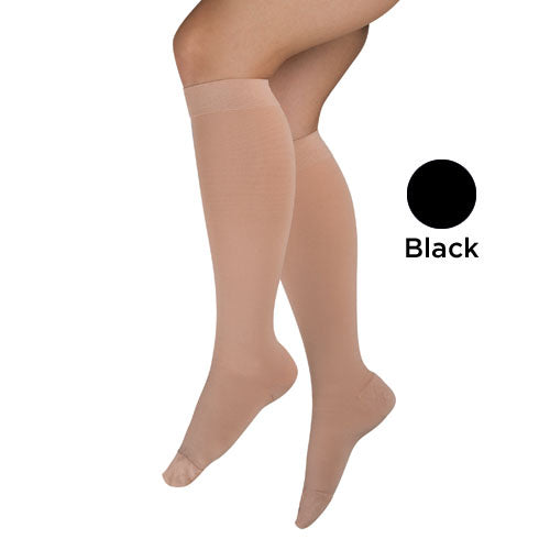 Firm Surg Wgt Stkngs Lg Black 20-30mmHg Below Knee Clsd Toe