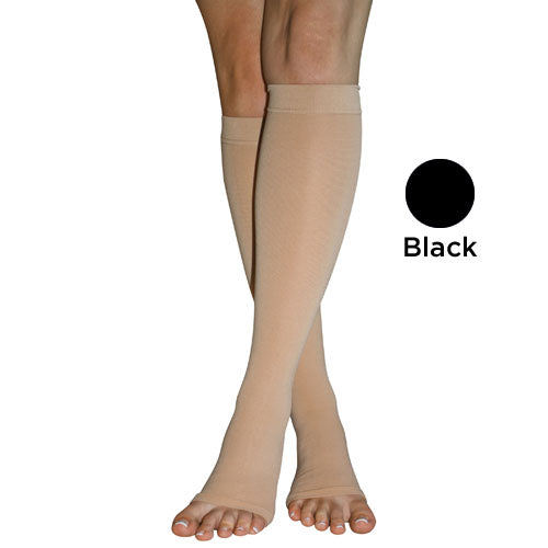 Firm Surg Weight Stkngs Large 20-30mmHg Below Knee O/T Blk