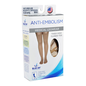 Anti-Embolism Stockings Small 15-20mmHg Thigh Hi Closed Toe